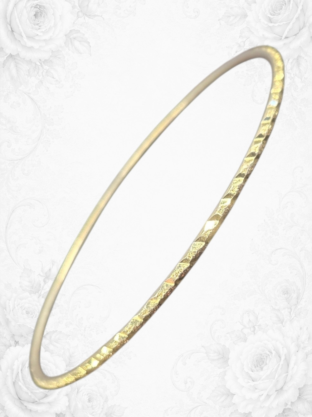 Textured Bangle Layering Bracelet Gold Tone